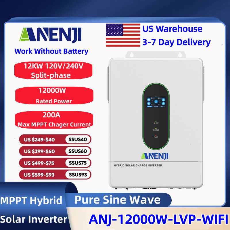Drone Solar Charger - ANENJI 120V/240V 12KW Split-phase Hybrid Solar
