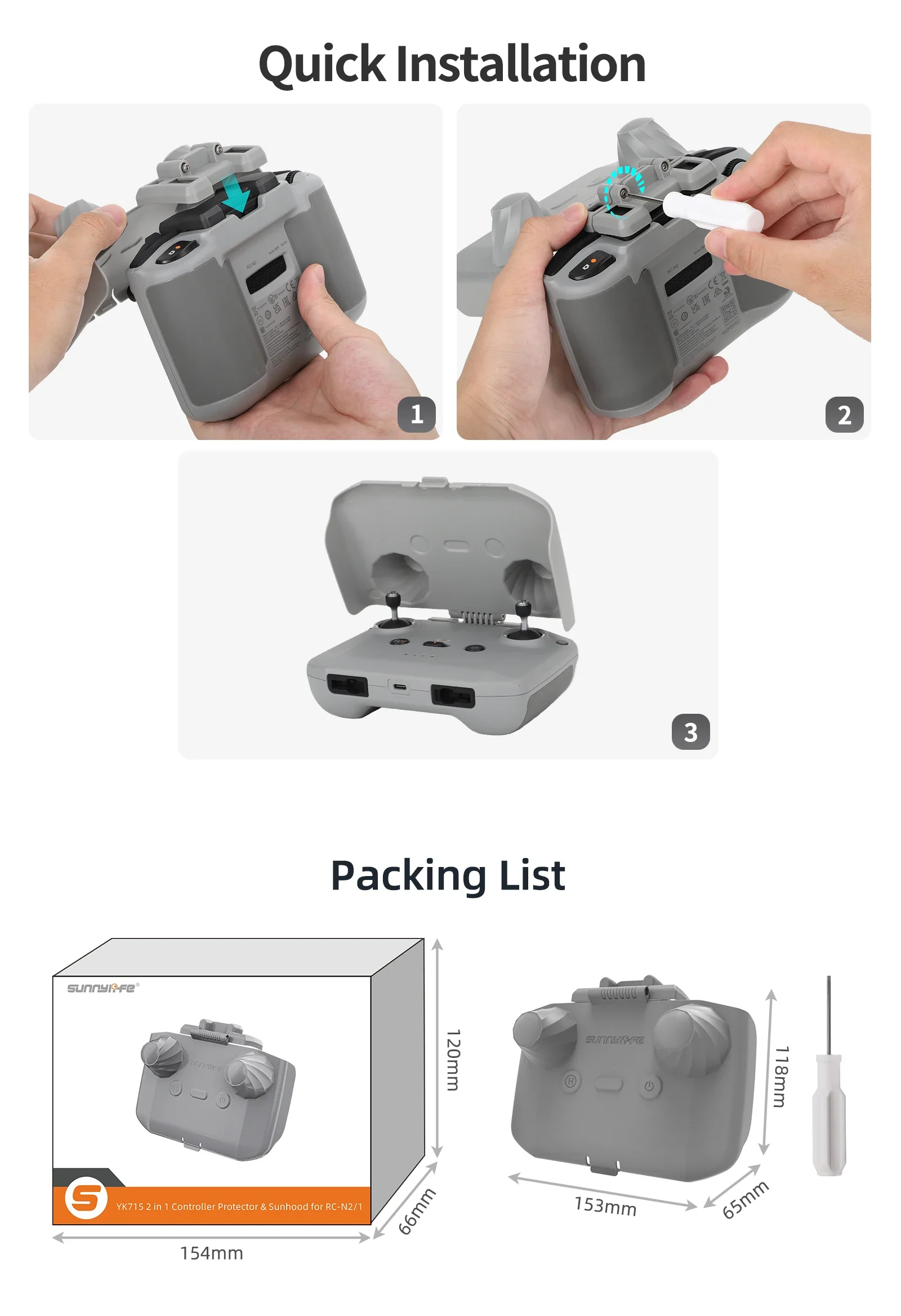 2 in 1 Controller Protector Su – Drone Sun Shade recenzja i cena
